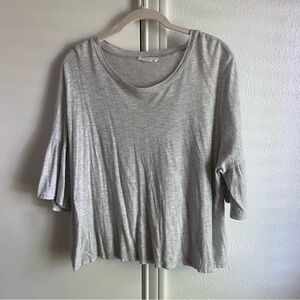 Lush Nordstrom Grey Blouse Flowy Sleeves